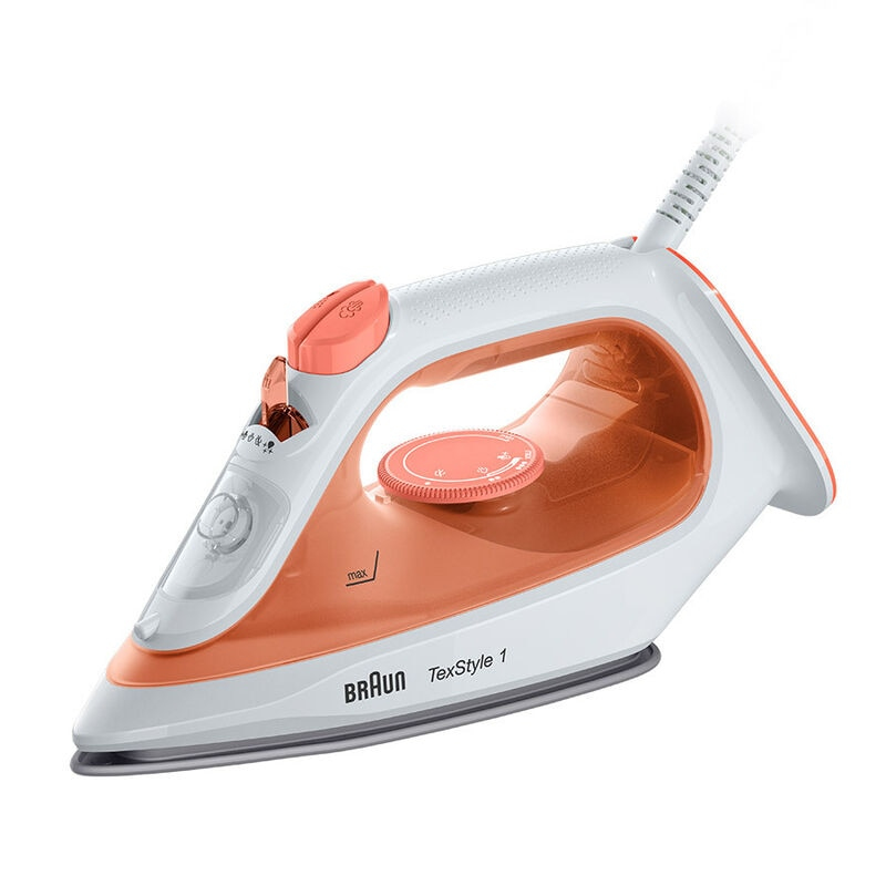 Braun TexStyle 1 SI 1009 Dampfbügeleisen Antihaft-Platte 1900 W Orange, Weiß