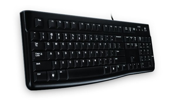 Logitech K120 Corded Keyboard Tastatur USB QWERTZ Deutsch Schwarz