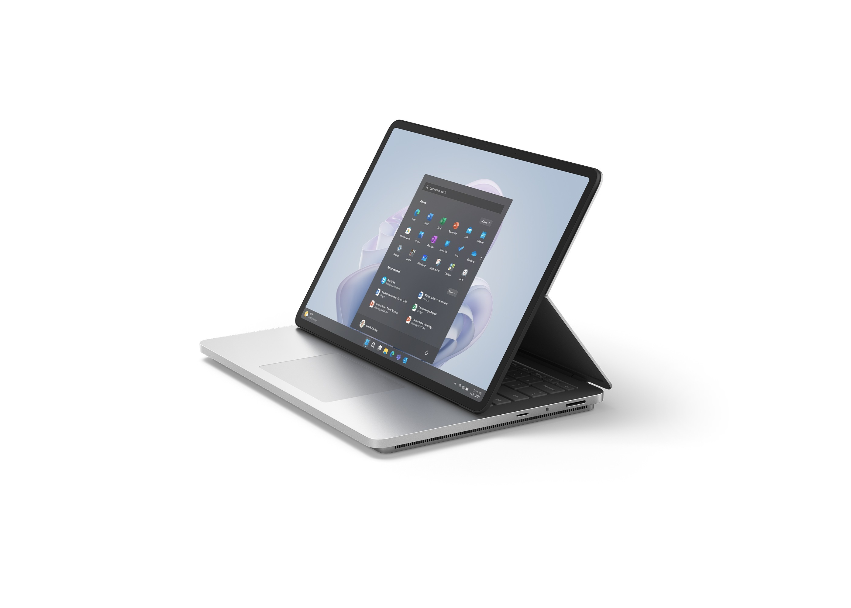 Microsoft Surface Laptop Studio 2 Hybrid (2-in-1) 36,6 cm (14.4") Touchscreen Intel® Core™ i7 i7-13800H 32 GB LPDDR5x-SDRAM 1 TB SSD RTX 2000 Ada Wi-Fi 6E (802.11ax) Windows 11 Pro Platin