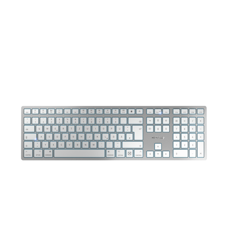 CHERRY KW 9100 SLIM FOR MAC Tastatur USB + Bluetooth QWERTZ Deutsch Silber