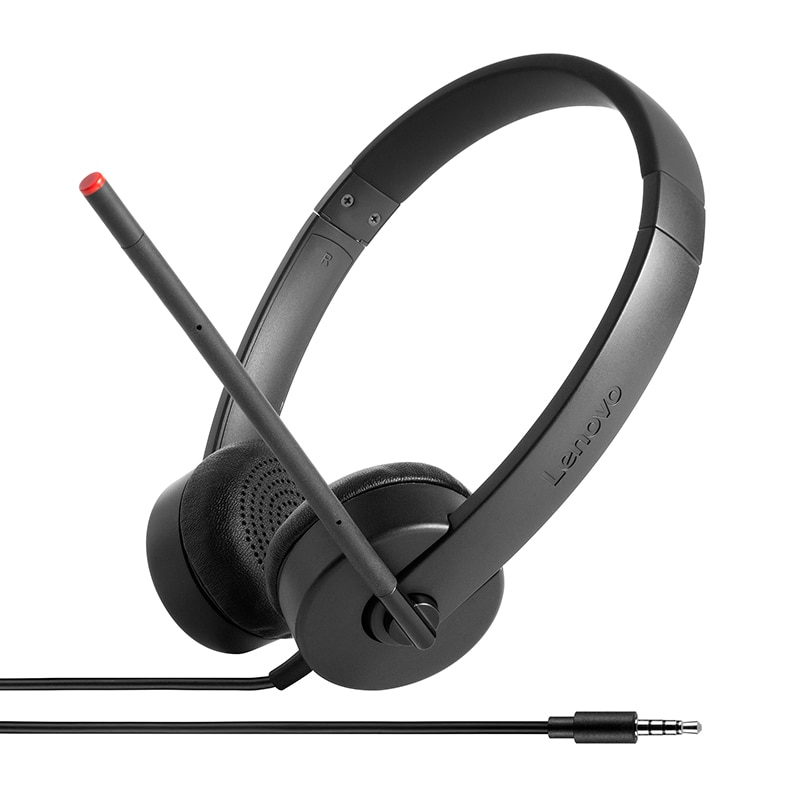 Lenovo Stereo Analog Kopfhörer Kabelgebunden Kopfband Büro/Callcenter Schwarz