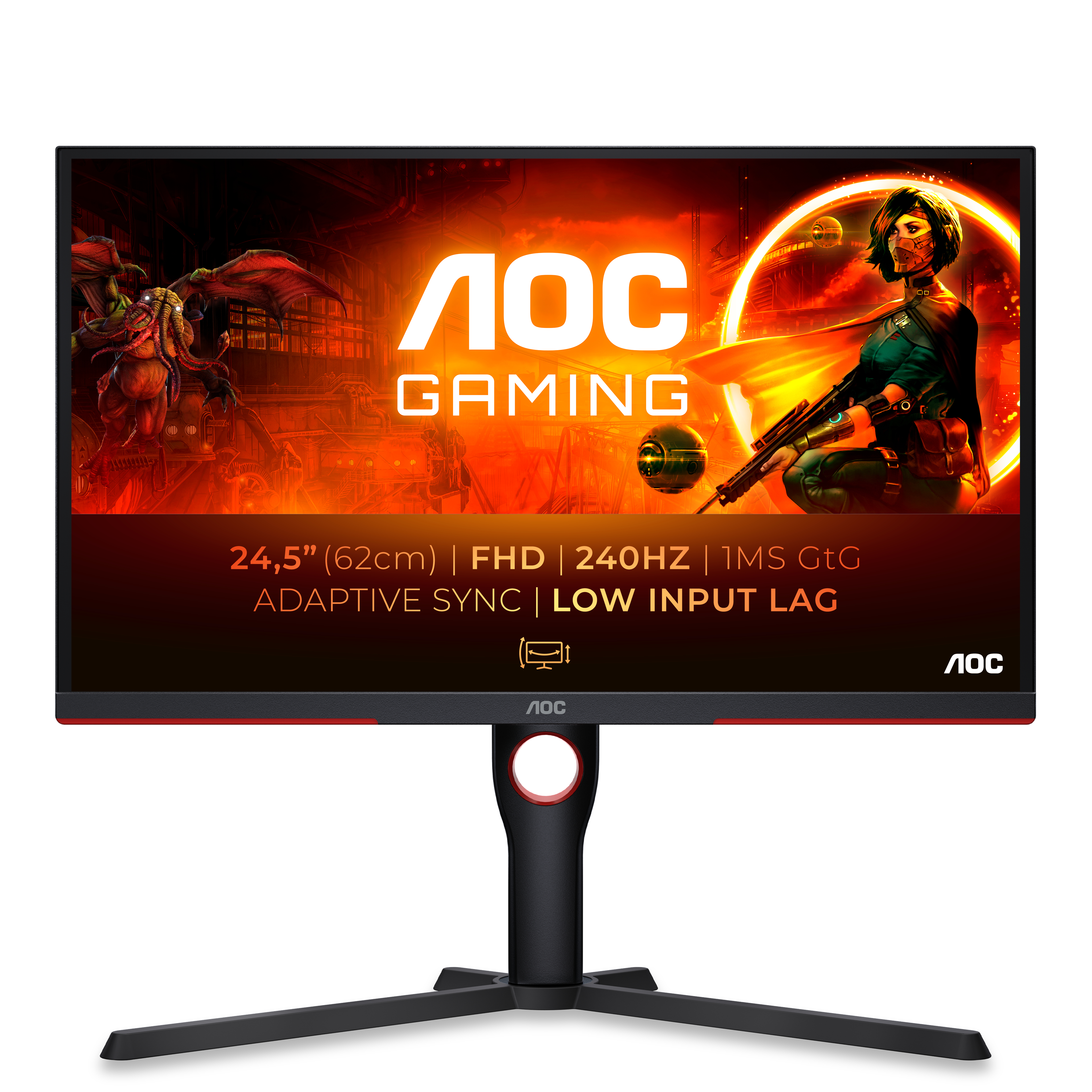 AOC G3 25G3ZM/BK Computerbildschirm 62,2 cm (24.5") 1920 x 1080 Pixel Full HD Schwarz, Rot