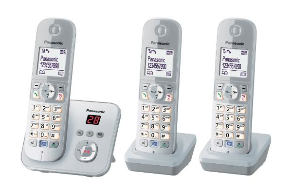 Panasonic KX-TG6823 DECT telephone Caller ID Silver, White