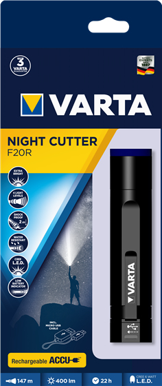 Varta Night Cutter F20R Schwarz Taschenlampe LED