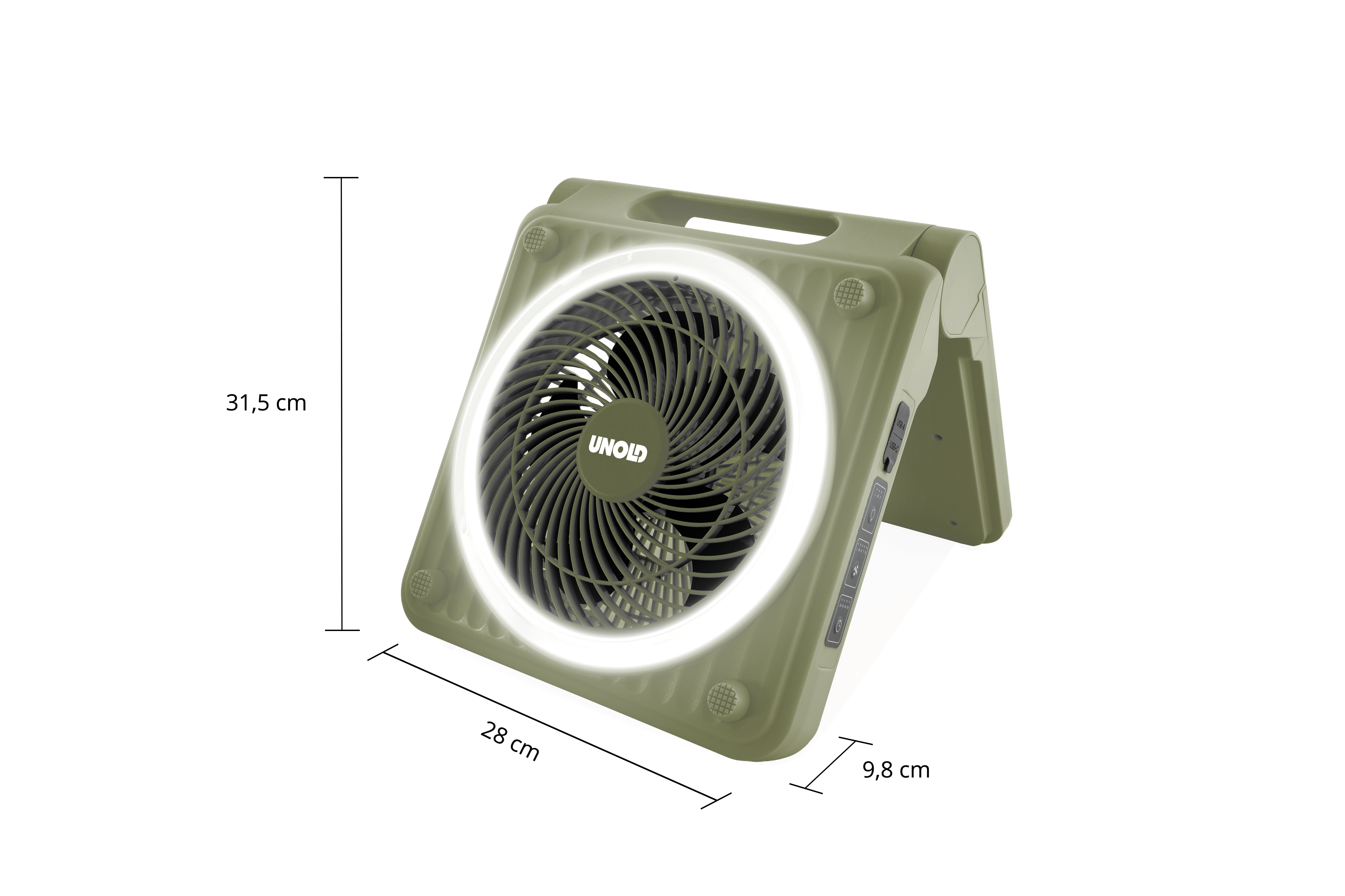 Unold Solarventilator Camping 86516 Grün 20 cm Handventilator