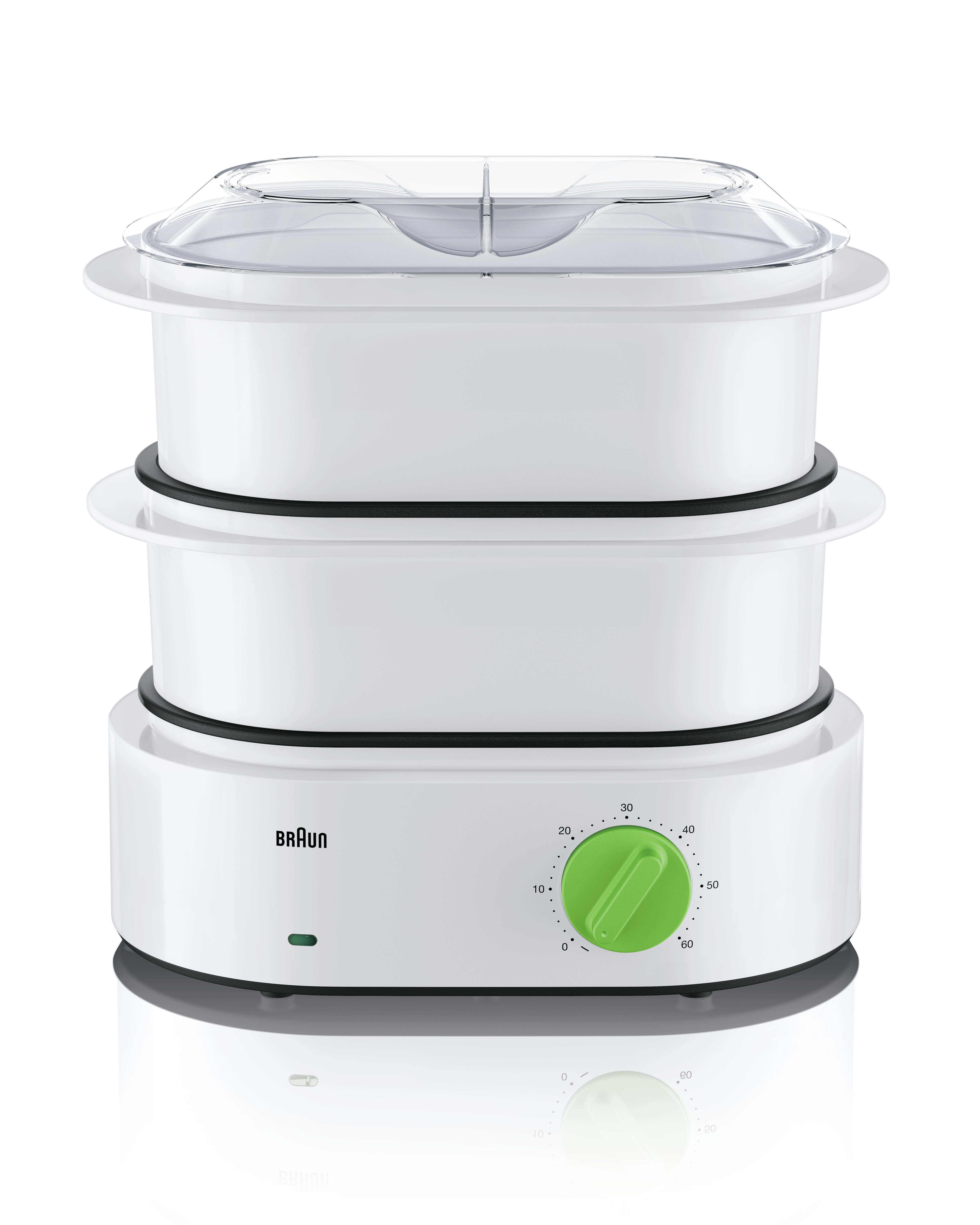 Braun FS 3000 steam cooker 2 basket(s) Countertop 850 W Green, White