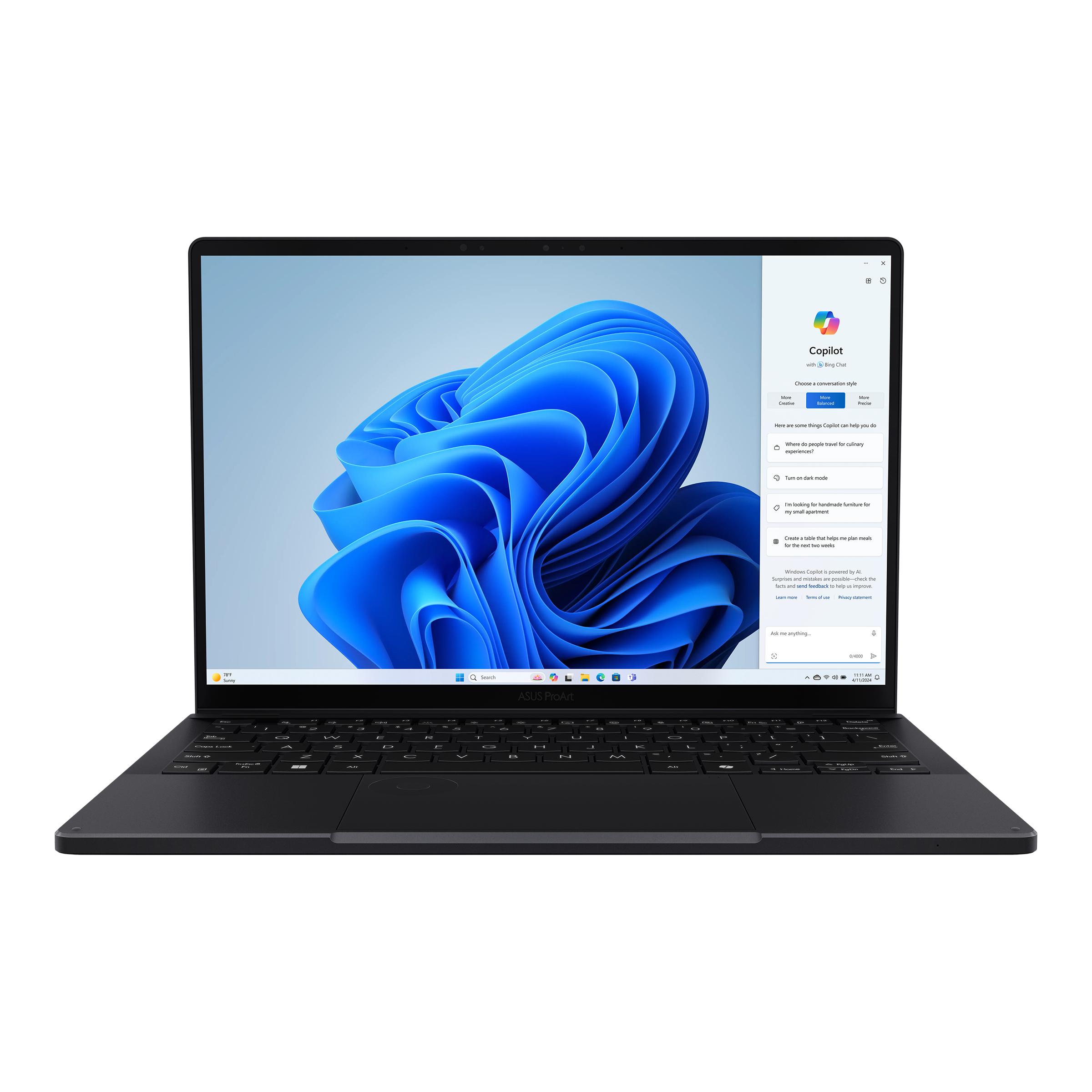 ASUS ProArt PX13 HN7306WV-LX035WS AMD Ryzen AI 9 HX 370 Hybrid (2-in-1) 33.8 cm (13.3") Touchscreen WQXGA+ 32 GB LPDDR5x-SDRAM 1 TB SSD NVIDIA GeForce RTX 4060 Wi-Fi 7 (802.11be) Windows 11 