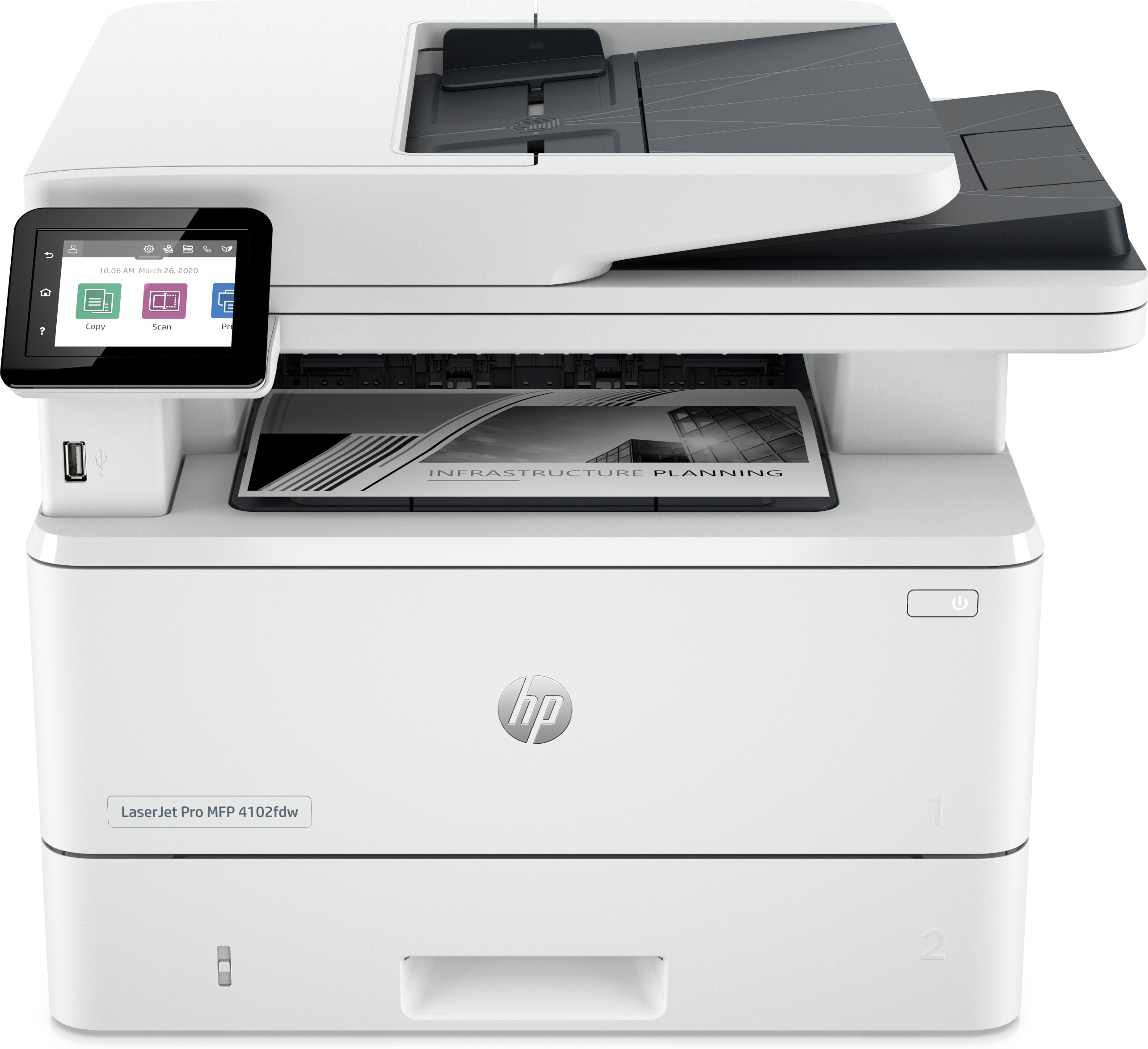 HP LaserJet Pro MFP 4102dw Drucker, Schwarzweiß, Drucker für Kleine und mittlere Unternehmen, Drucken, Kopieren, Scannen, Wireless; Mit Instant Ink kompatibel; Drucken vom Smartphone oder Ta