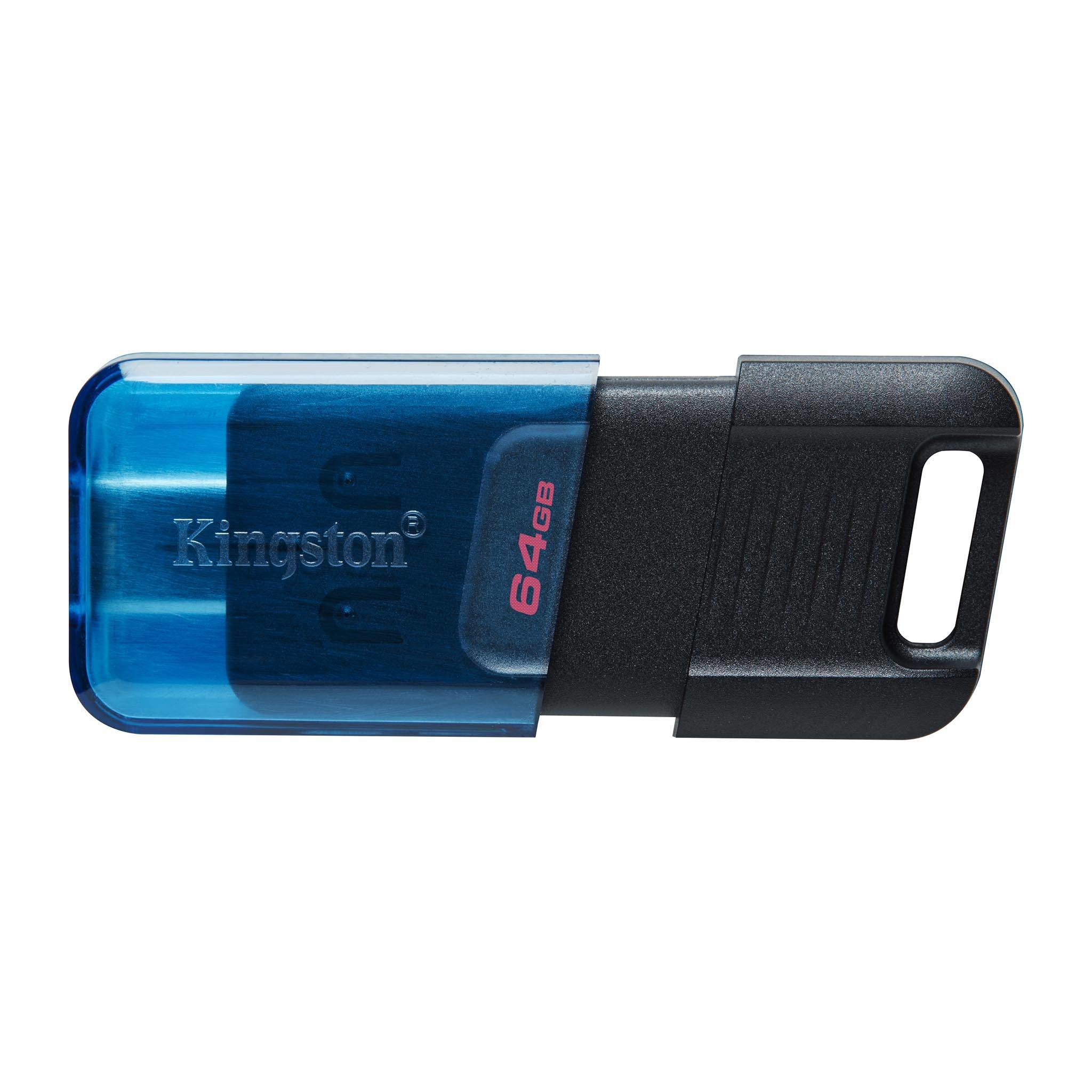 Kingston Technology DataTraveler 80 USB-Stick 64 GB USB Typ-C 3.2 Gen 1 (3.1 Gen 1) Schwarz, Blau