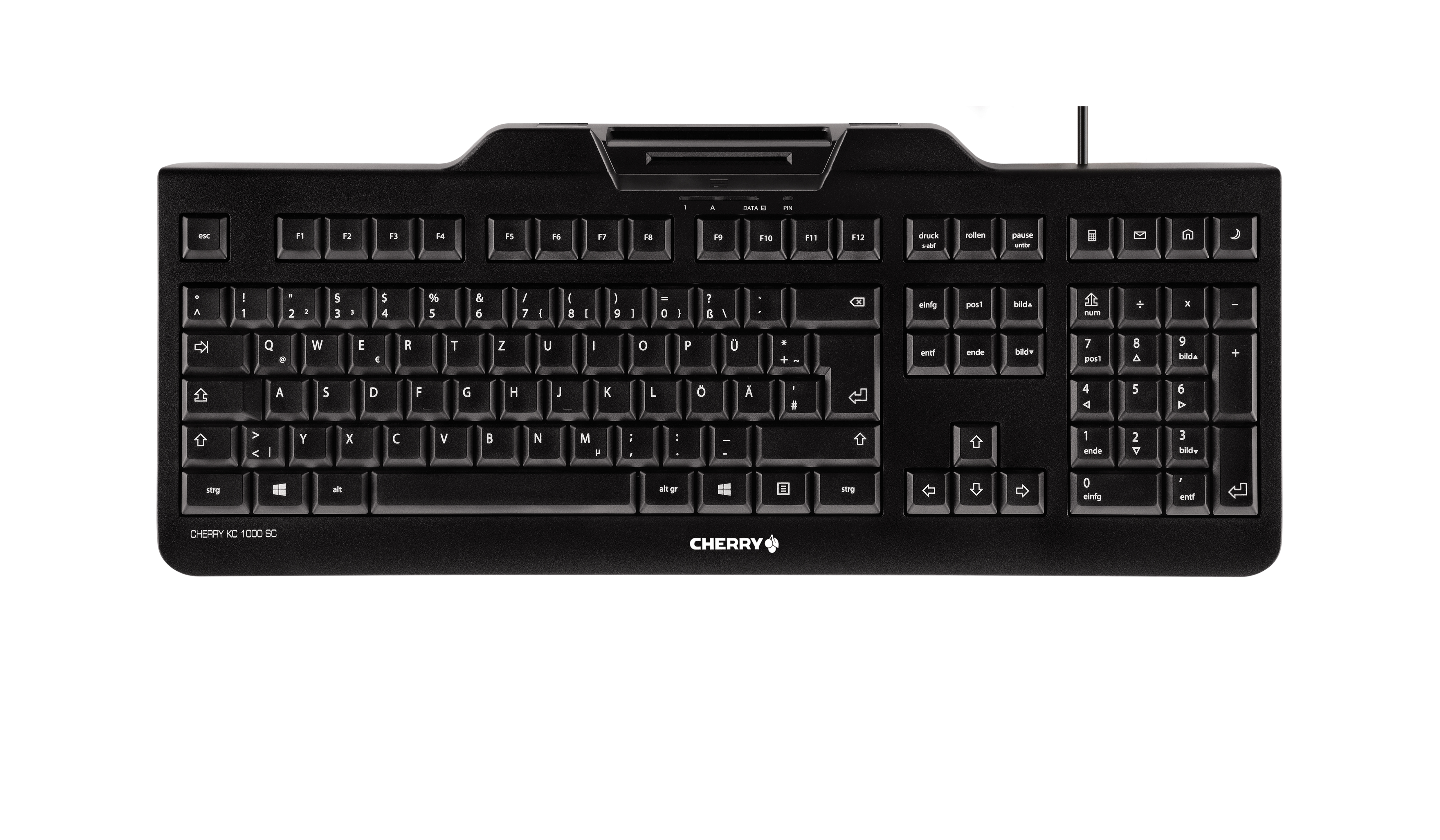 CHERRY KC 1000 SC keyboard Office USB QWERTZ German Black