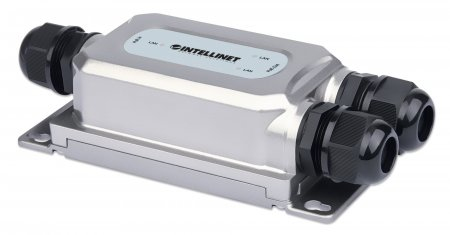 Intellinet 2-Port Outdoor Gigabit Ultra PoE Extender mit Vandalismusschutz, Zwei 30 W-Ports, verlängert PoE-Reichweite um 100 m, 60 W PoE-Strombudget, IEEE 802.3bt/at/af-konform, IP67 wasser