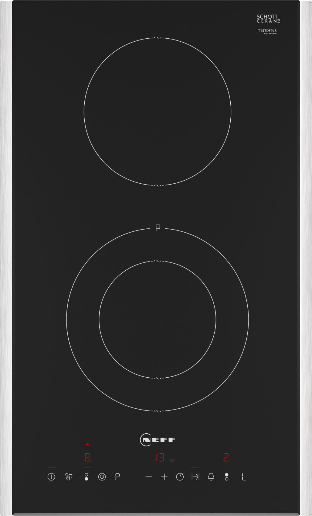 Neff T13TDF9L8 hob Black Built-in 30 cm Ceramic 2 zone(s)
