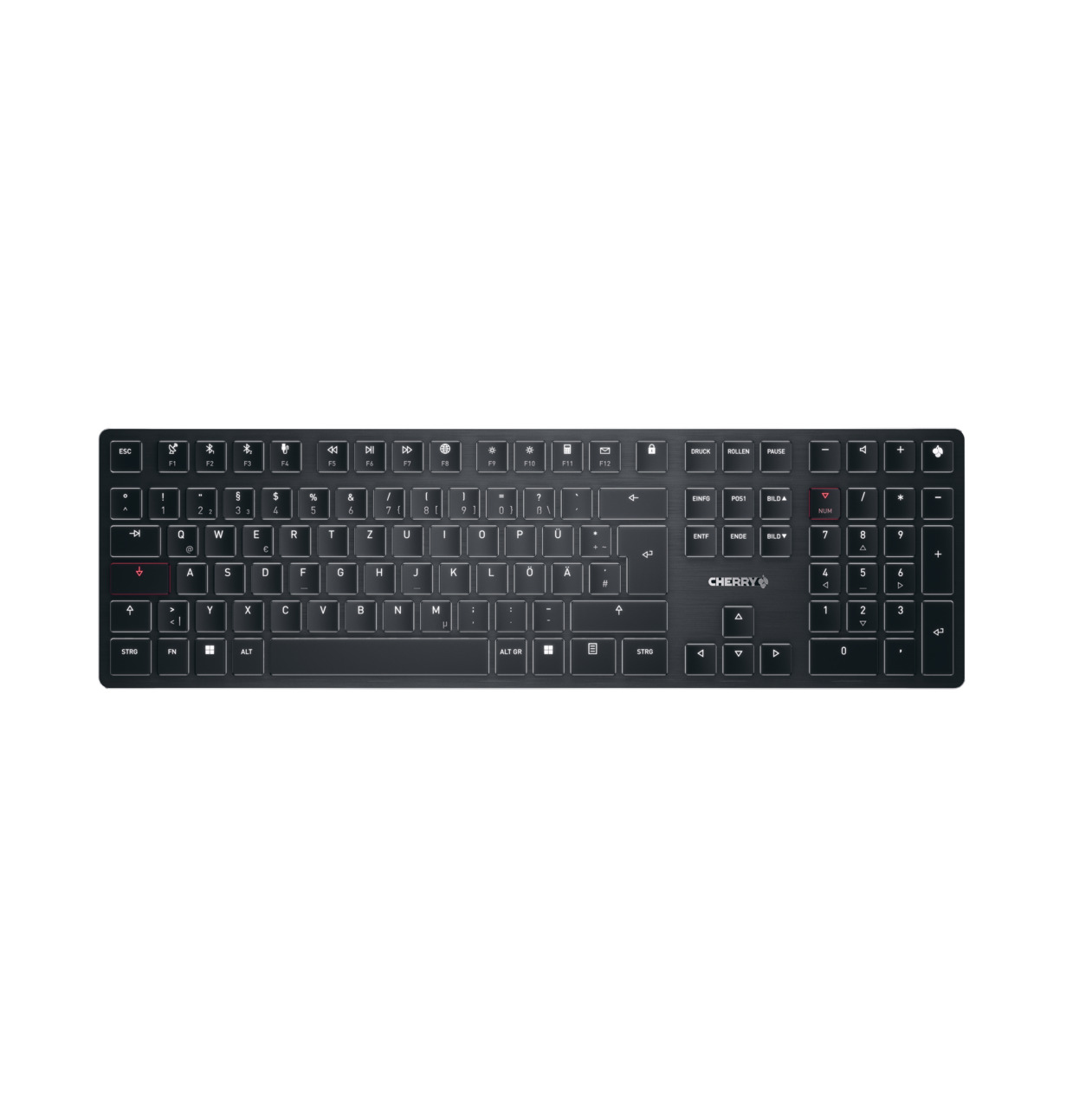 CHERRY KW X ULP keyboard USB + RF Wireless + Bluetooth QWERTZ German Black