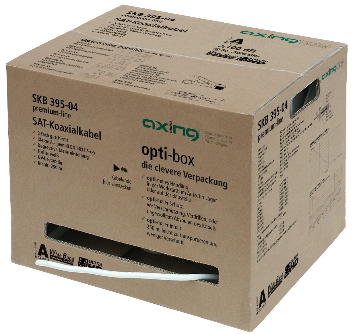 Axing SKB39504 coaxial cable 250 m No White