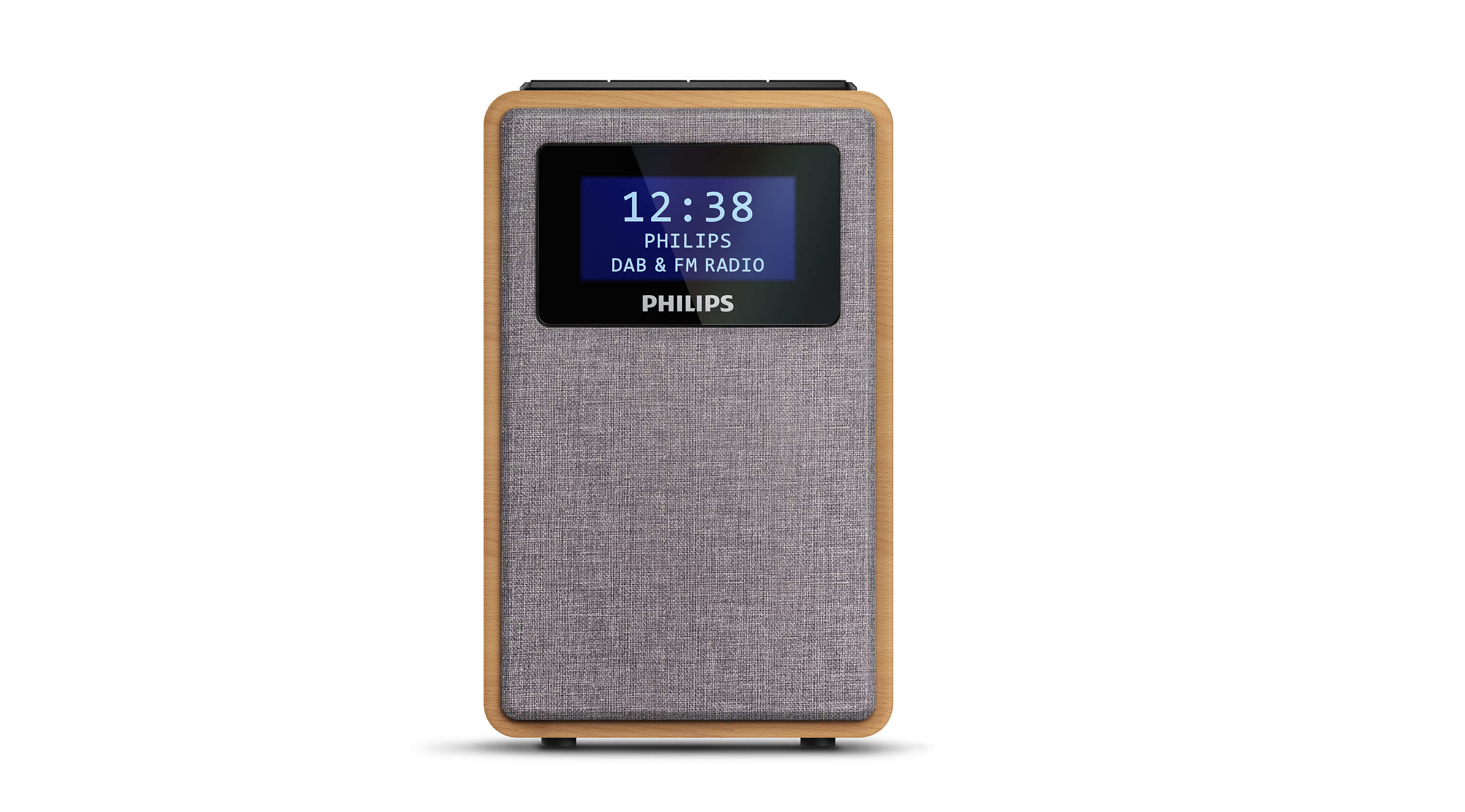 Philips TAR5005/10 Radio Uhr Digital Grau, Holz