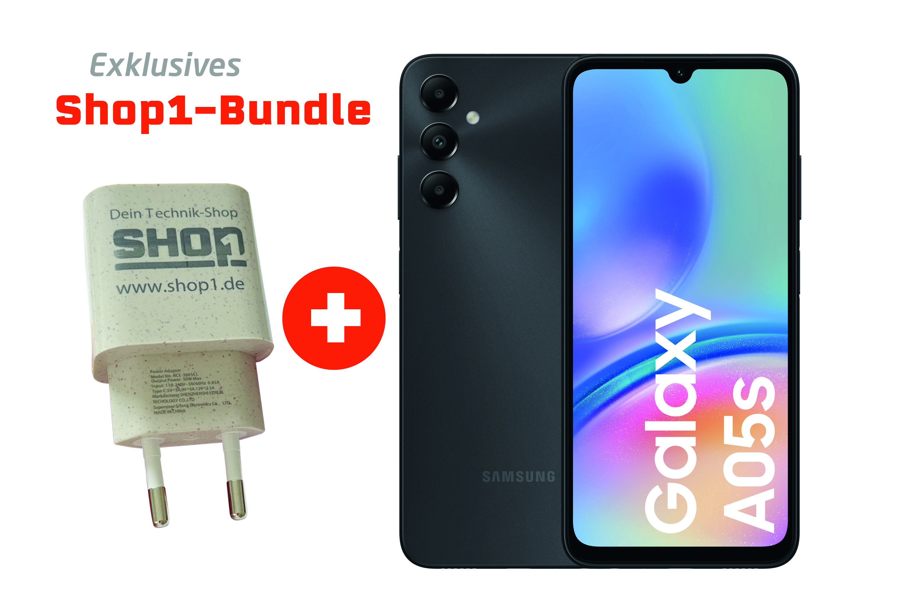 Samsung Galaxy A05s (6.7") Dual-SIM Android 13 4G USB Typ-C 4 GB 64 GB Schwarz + 30W Charger (bundle)