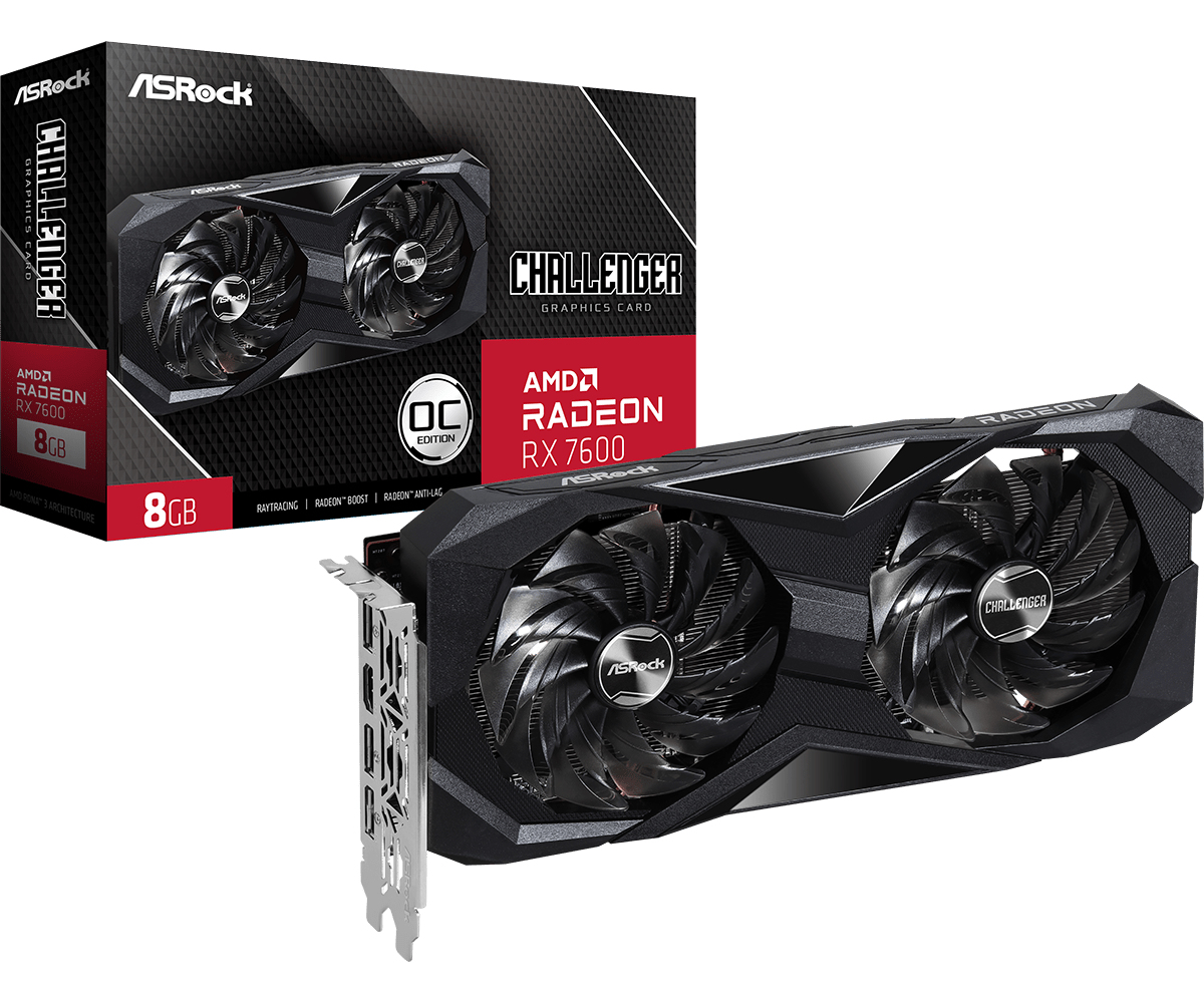 Asrock Challenger 90-GA41ZZ-00UANF Grafikkarte AMD Radeon RX 7600 8 GB GDDR6