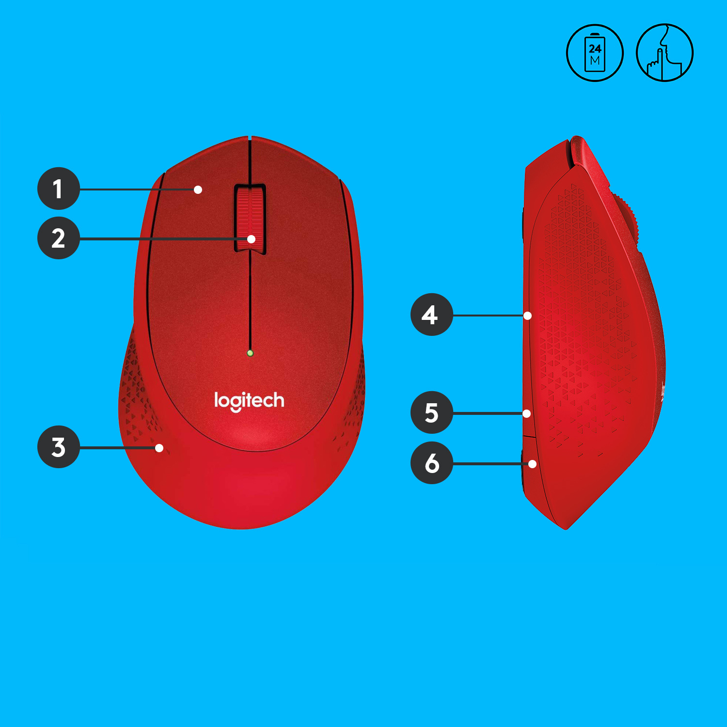 Logitech M330 Silent Plus Maus Büro rechts RF Wireless Mechanisch 1000 DPI
