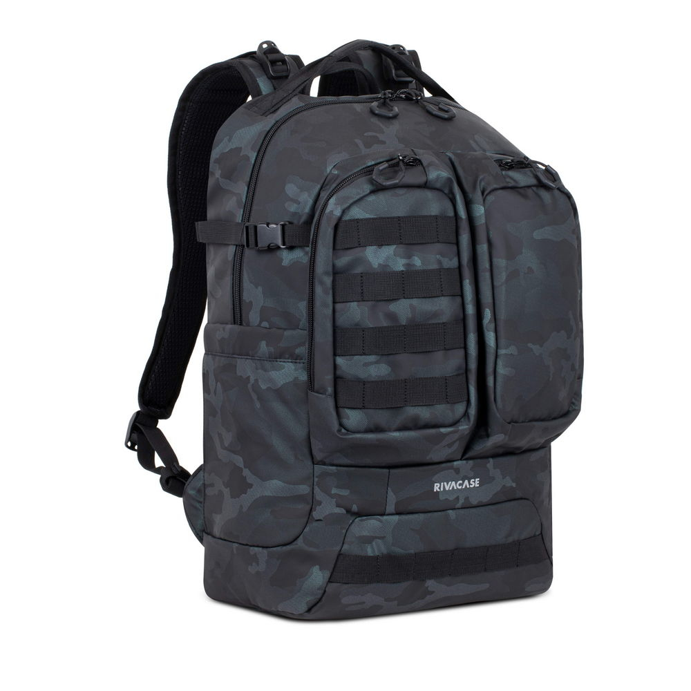 Rivacase Sherwood Rucksack Camouflage, Navy Polyester, Polyurethan