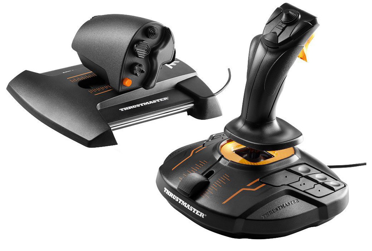 Thrustmaster T-16000M FCS Hotas Schwarz, Orange USB Joystick Analog / Digital MAC, PC
