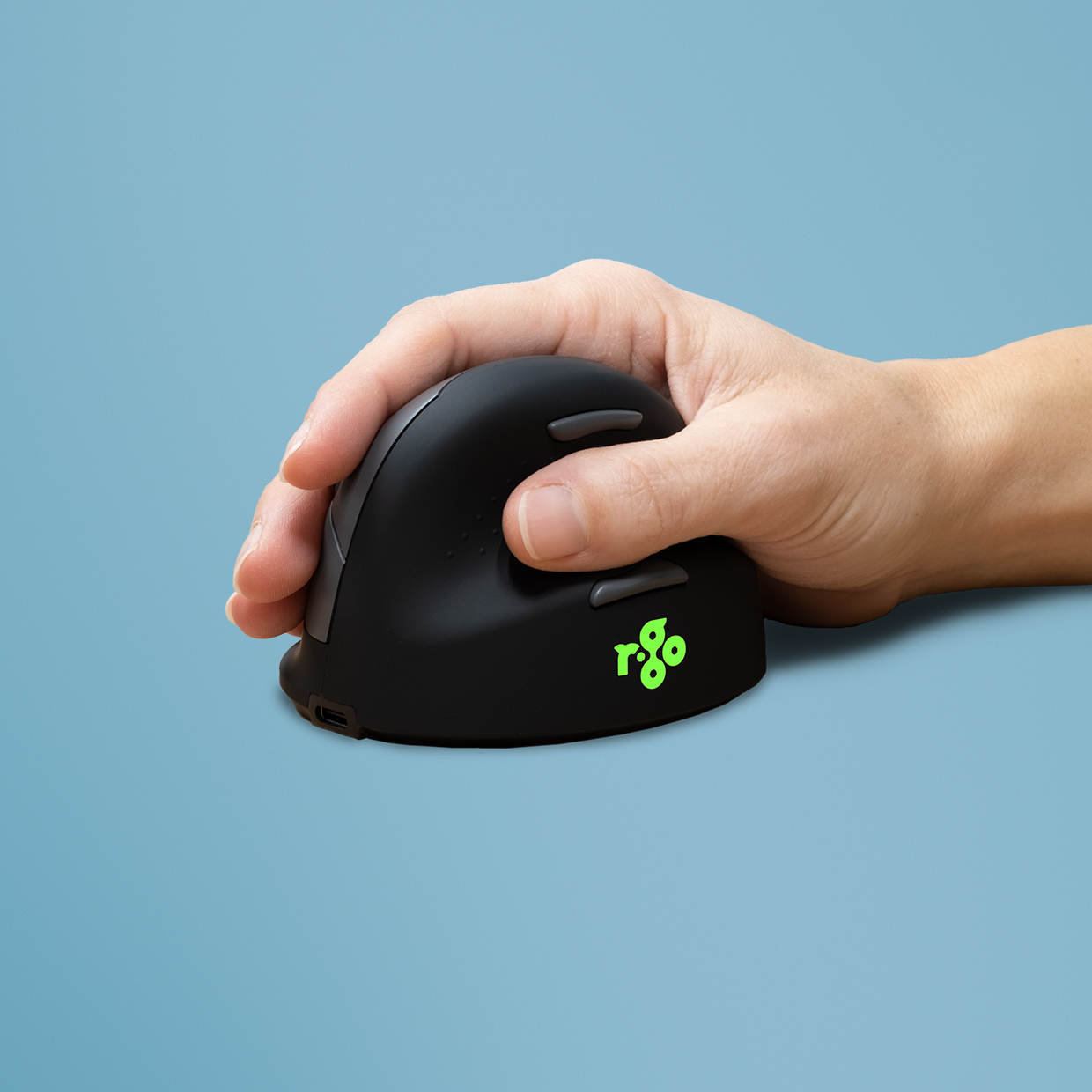 R-Go Tools Ergonomische Maus R-Go HE Break mit Pausensoftware, groß (Handlänge ≥ 185mm), für Rechtshänder, bluetooth, schwarz