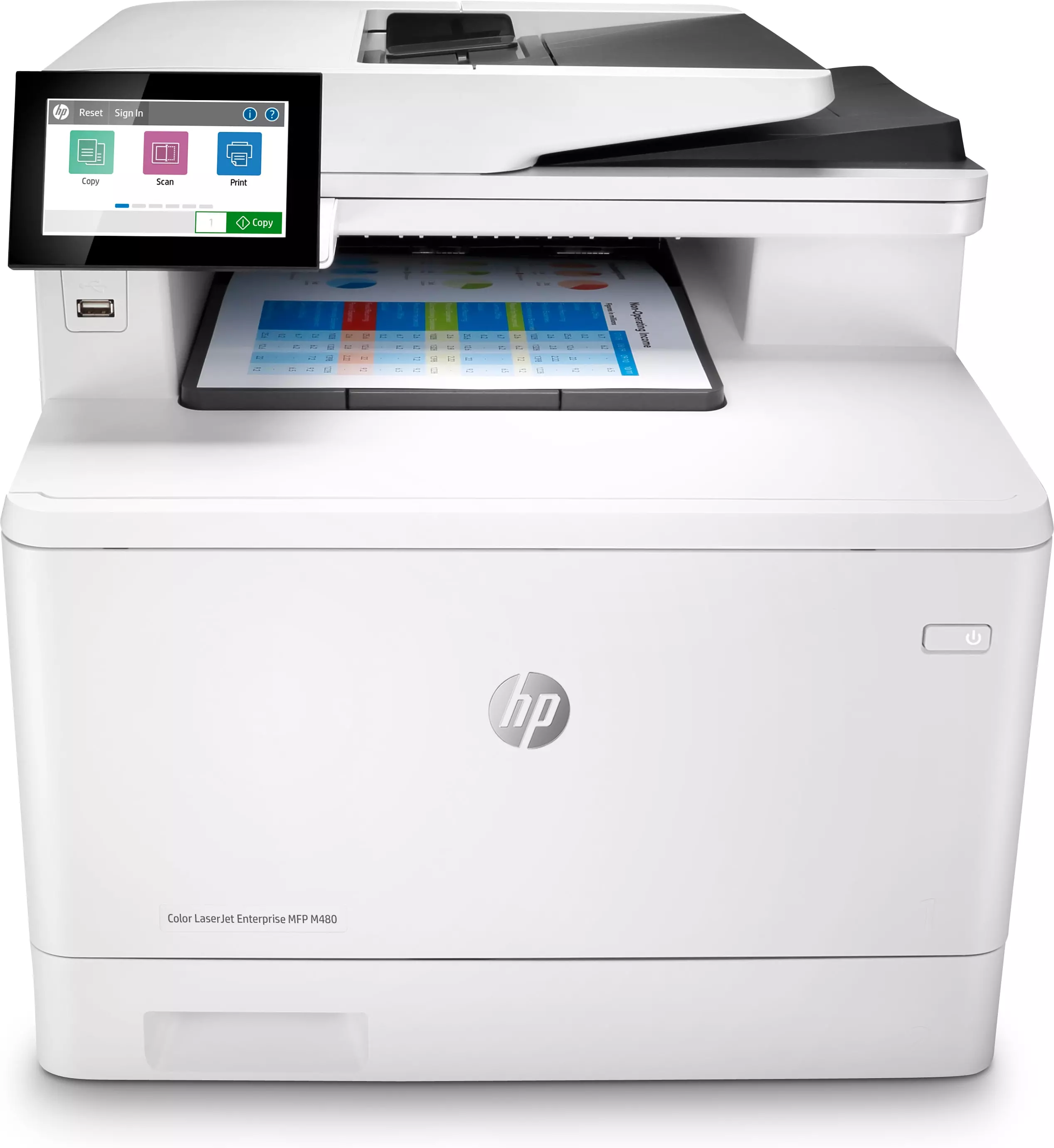 HP Color LaserJet Enterprise MFP M480f, Farbe, Drucker für Kleine &amp; mittelständische Unternehmen, Drucken, Kopieren, Scannen, Faxen, Kompakte Größe; Hohe Sicherheit; Beidseitiger Druck; 