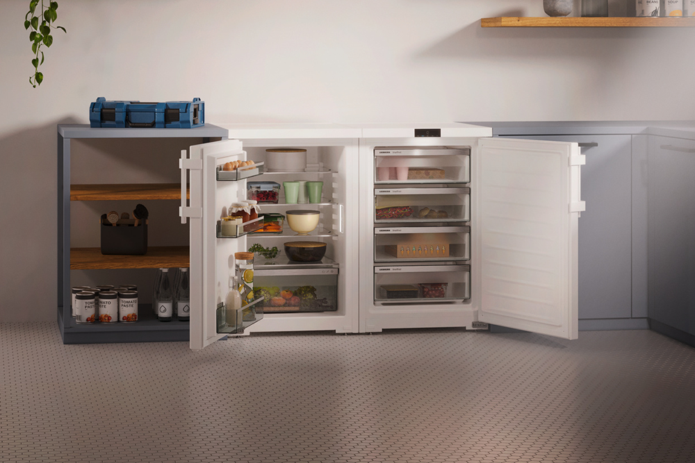 Küche mit Liebherr Stand-Kompaktkühlschrank Küche mit Liebherr Stand-Kompaktkühlschrank