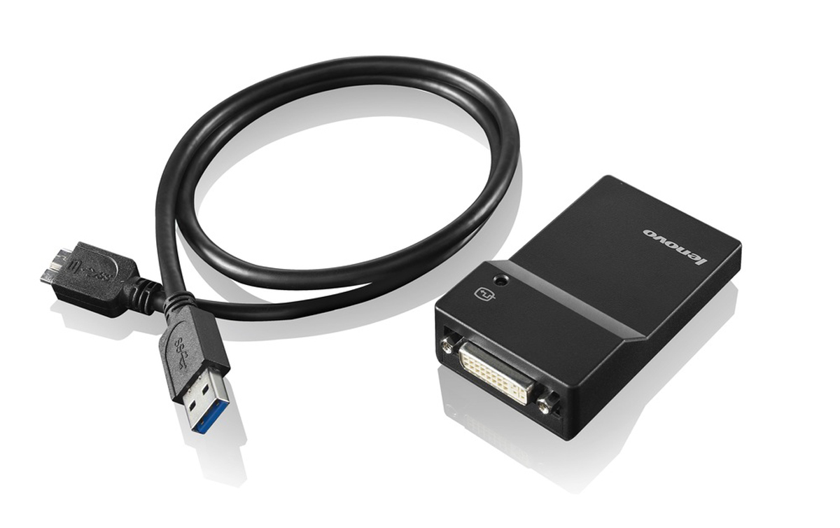 Lenovo USB 3.0 - DVI/VGA USB-Grafikadapter 2048 x 1152 Pixel Schwarz