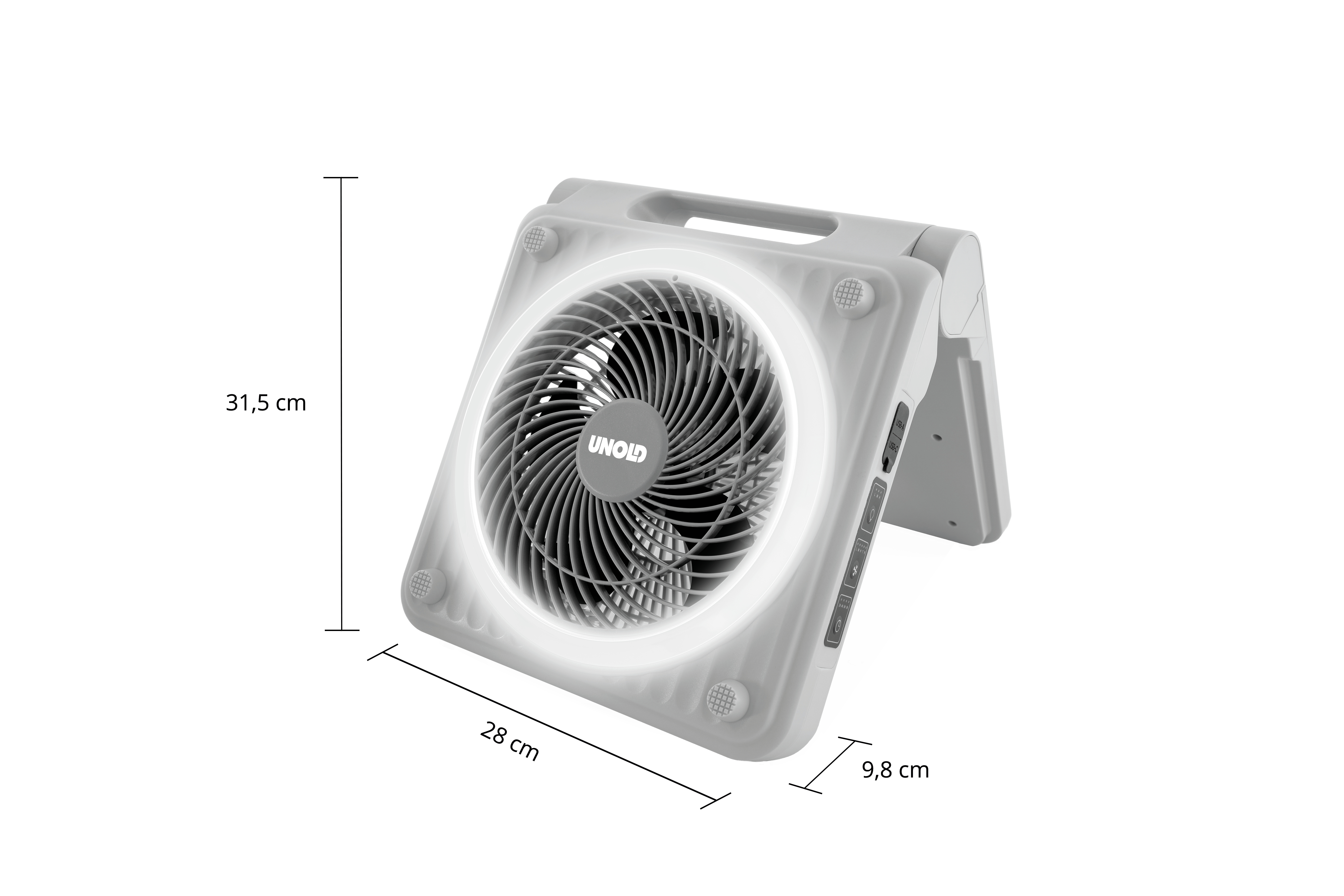 Unold Solarventilator Camping 86517 Grau 20 cm Handventilator