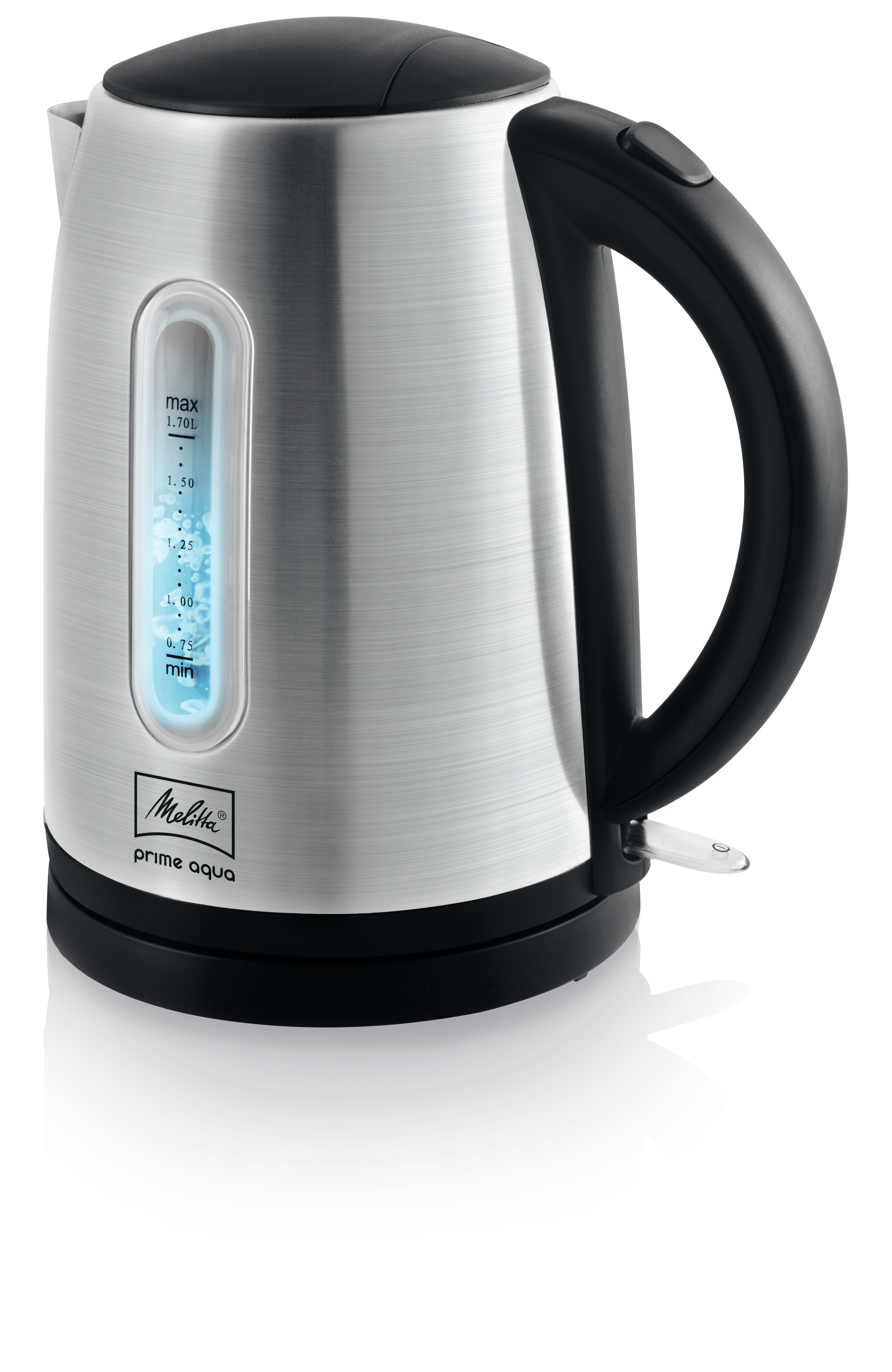 Melitta Prime Aqua Wasserkocher 1,7 l 2200 W Schwarz, Edelstahl