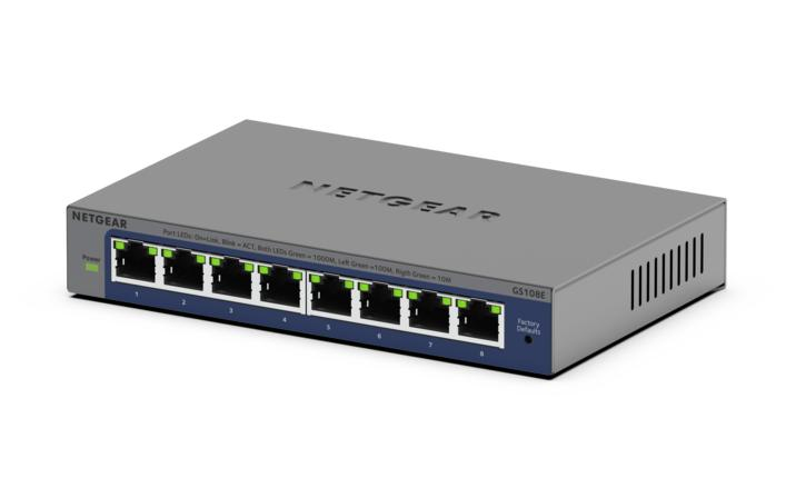 NETGEAR GS108Ev4 Unmanaged L2/L3 Gigabit Ethernet (10/100/1000) Grau