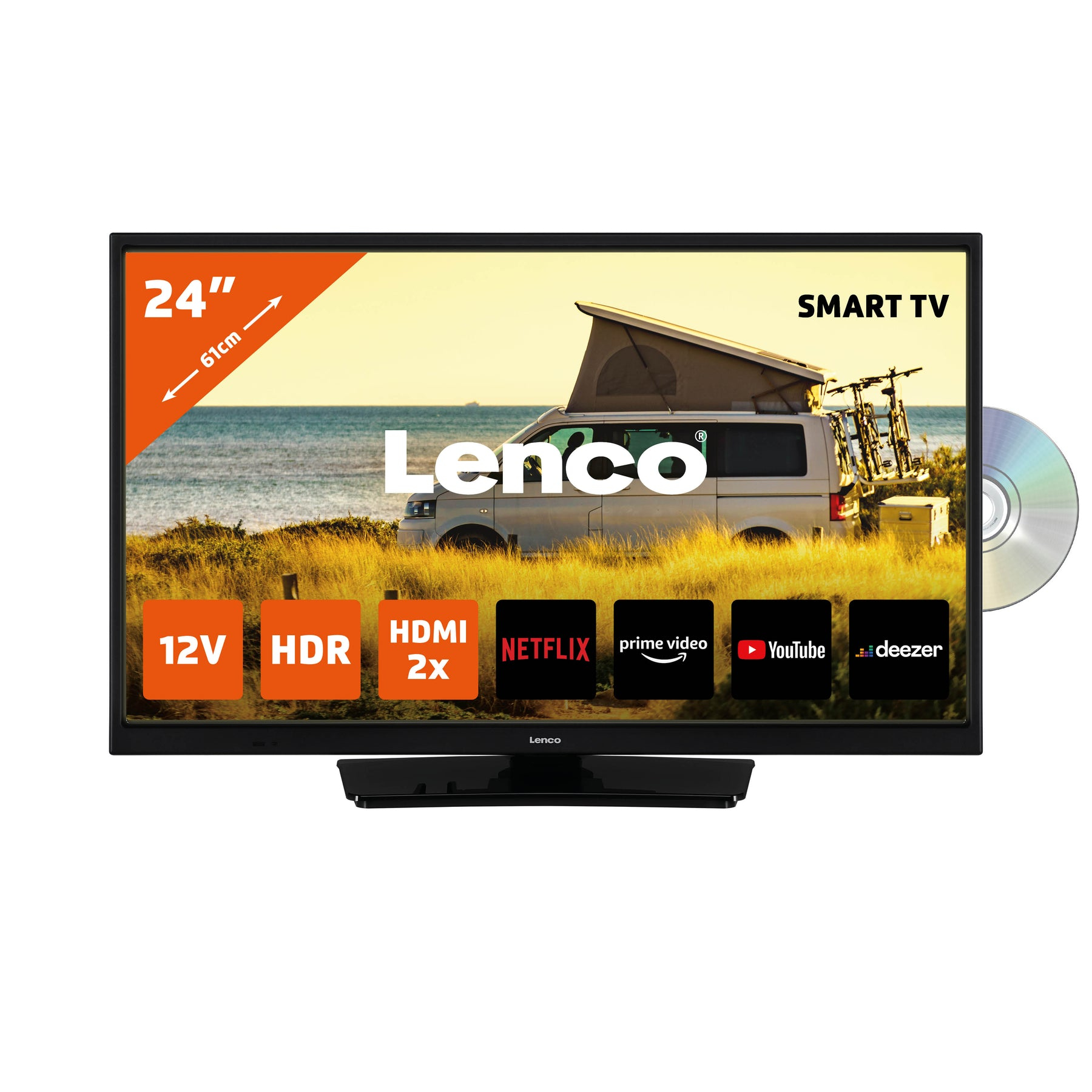 Lenco DVL-2483BK TV 61 cm (24") HD Smart TV Wi-Fi Black 300 cd/m²