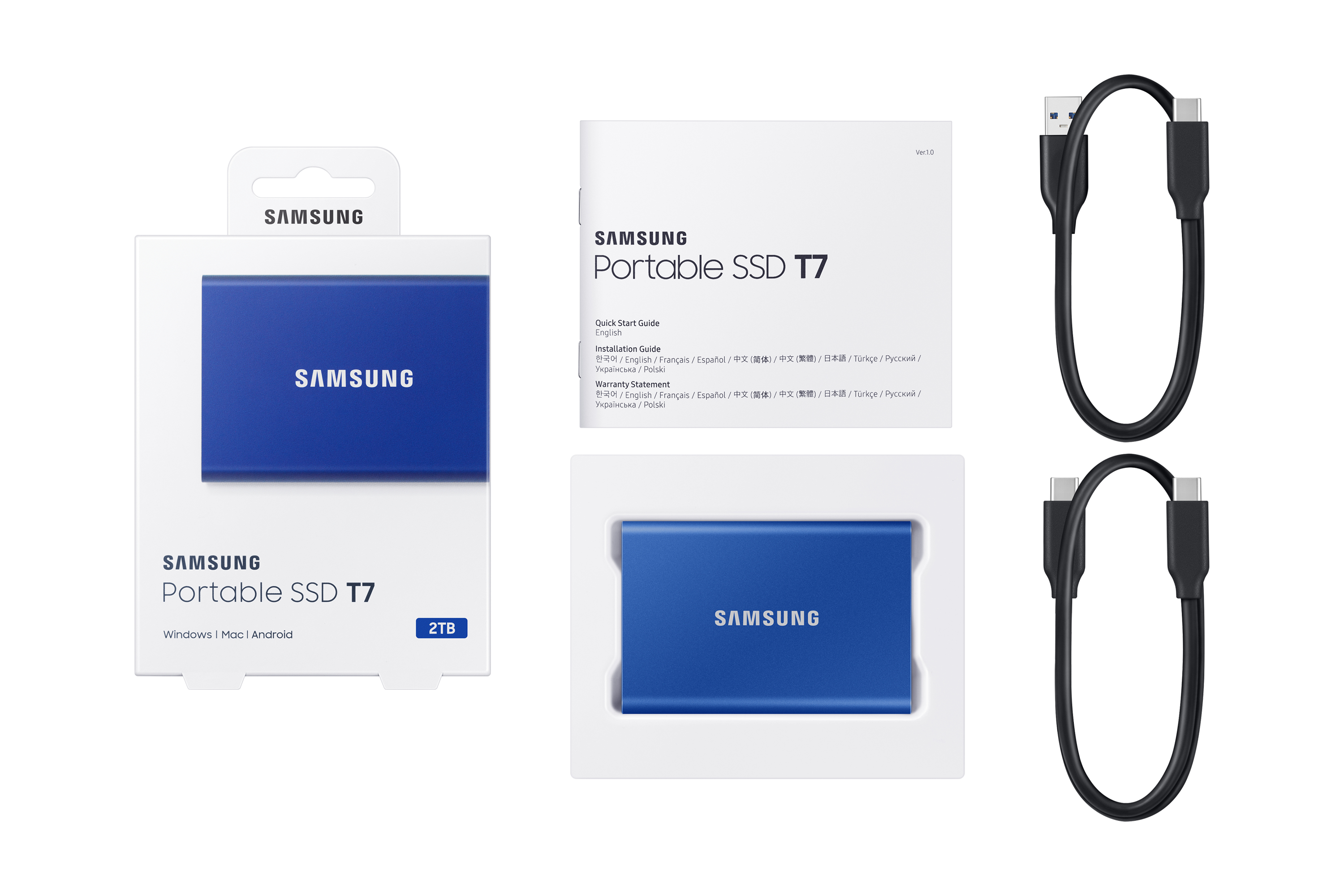 Samsung Portable SSD T7 2 TB Blau