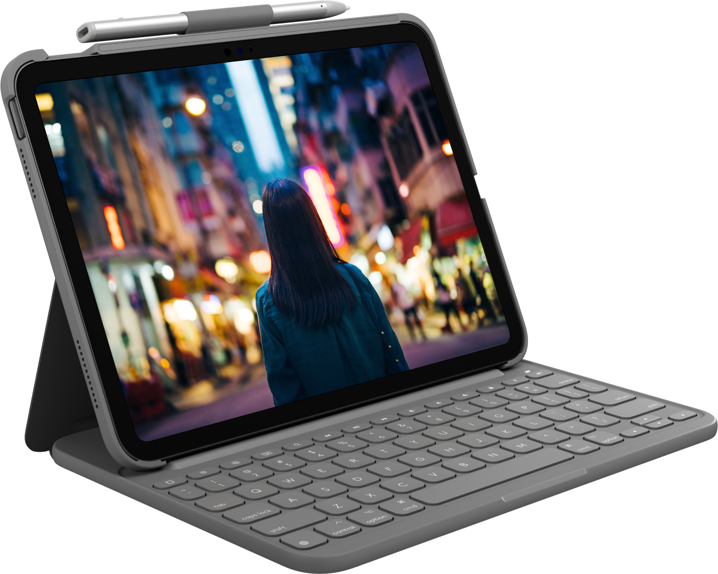 Logitech Slim Folio Grau Bluetooth QWERTZ Deutsch