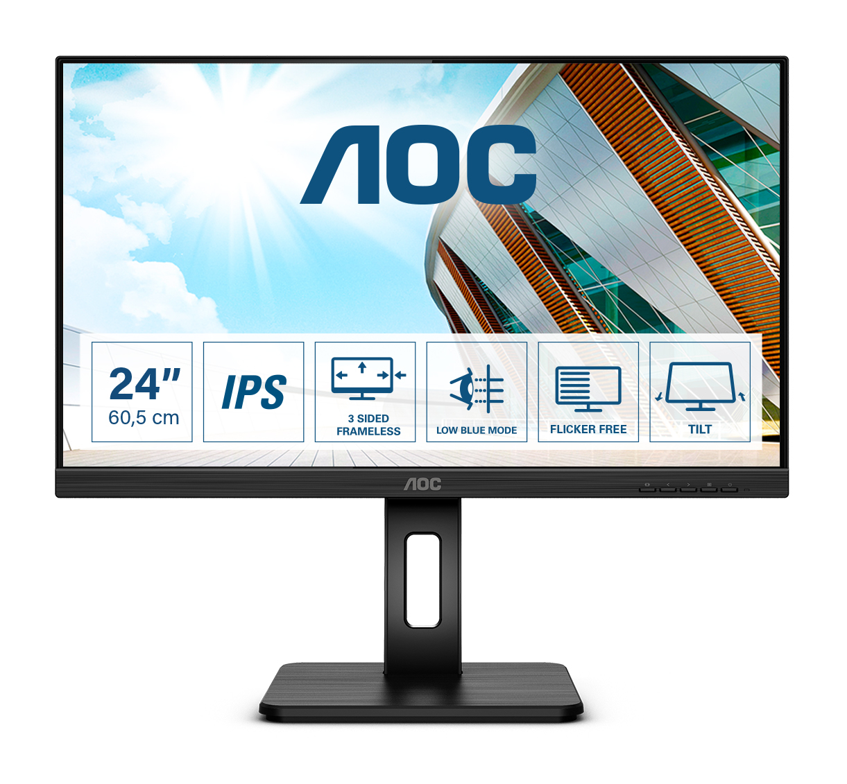 AOC P2 Q24P2Q LED display 60,5 cm (23.8") 2560 x 1440 Pixel Quad HD Schwarz