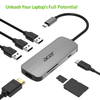 Acer HP.DSCAB.008 laptop-dockingstation & portreplikator Kabelgebunden USB 3.2 Gen 2 (3.1 Gen 2) Type-C Silber
