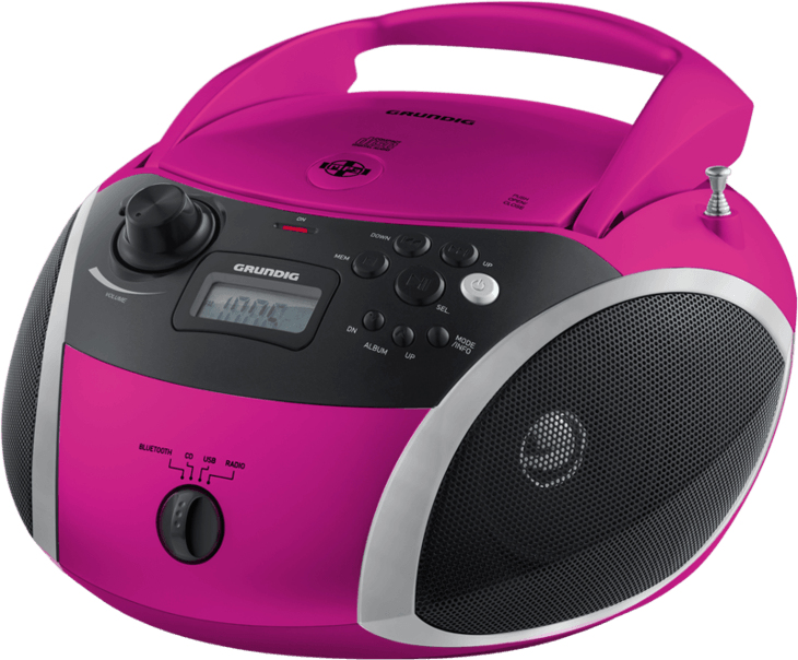 Grundig GRB 3000 BT Digital 3 W FM Schwarz, Pink, Silber Playback MP3