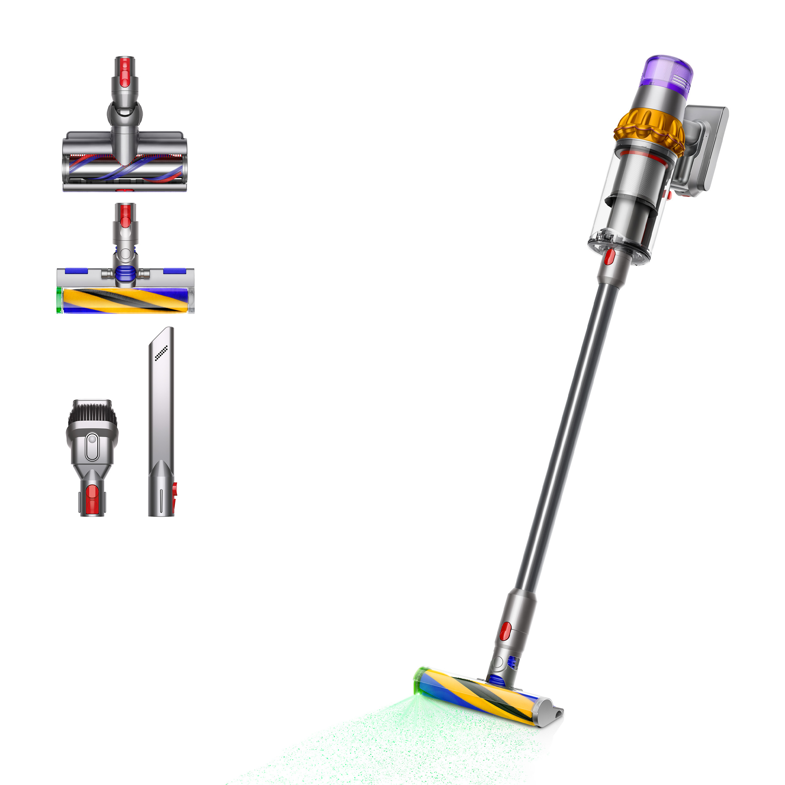 Dyson V15 Detect Absolute Handstaubsauger Nickel, Gelb Beutellos