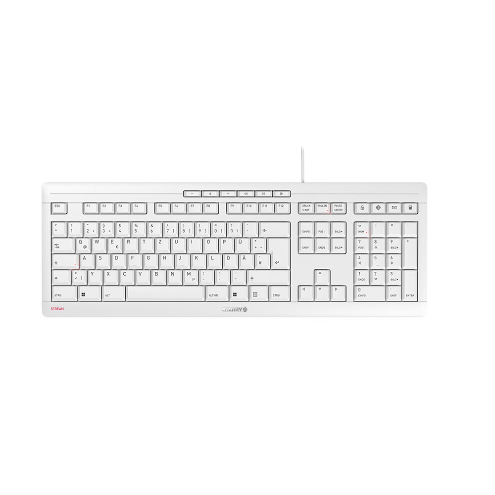CHERRY STREAM KEYBOARD, Kabelgebundene Tastatur, hellgrau, USB (QWERTZ - DE)