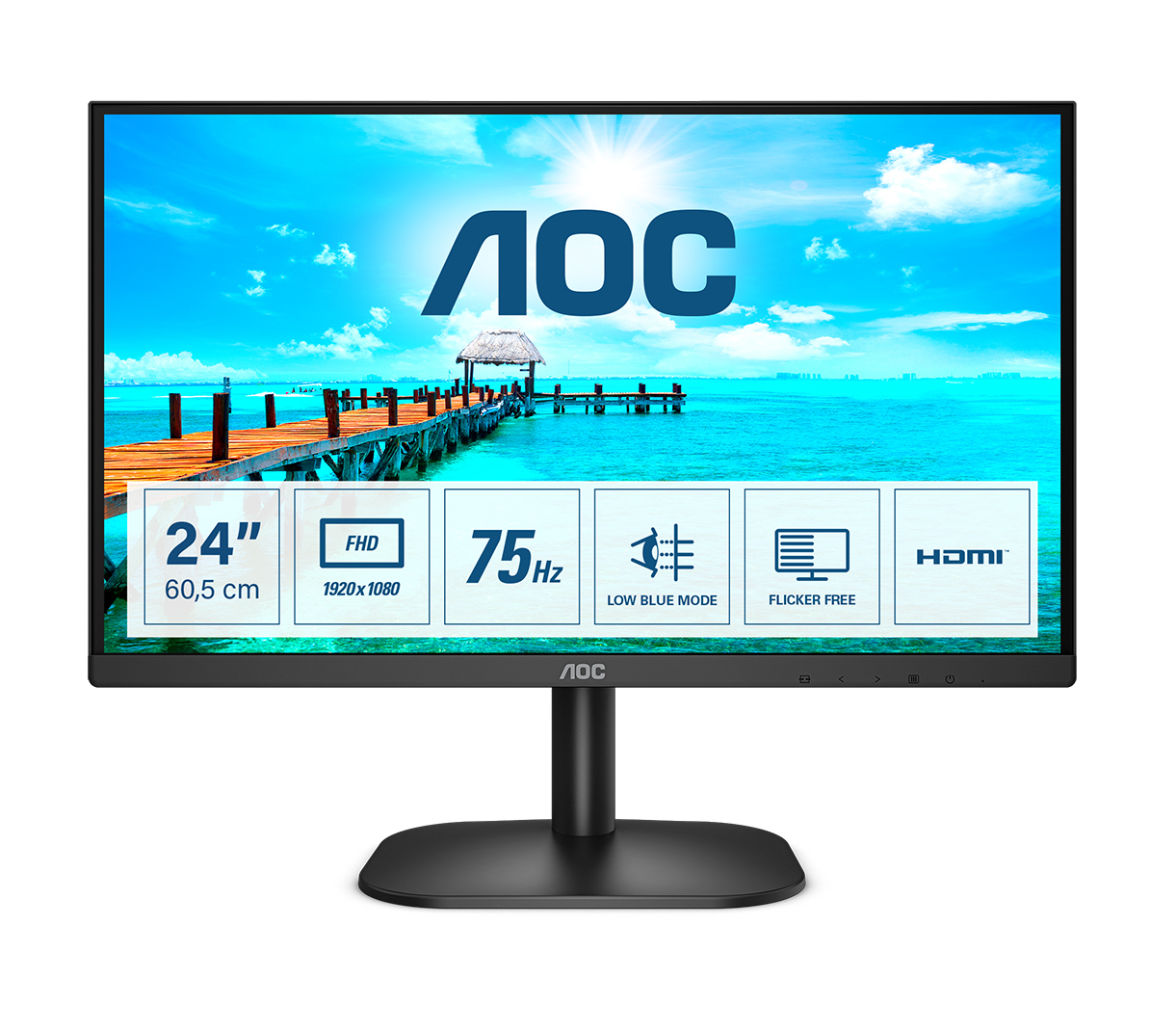 AOC B2 24B2XHM2 Computerbildschirm 60,5 cm (23.8") 1920 x 1080 Pixel Full HD LCD Schwarz