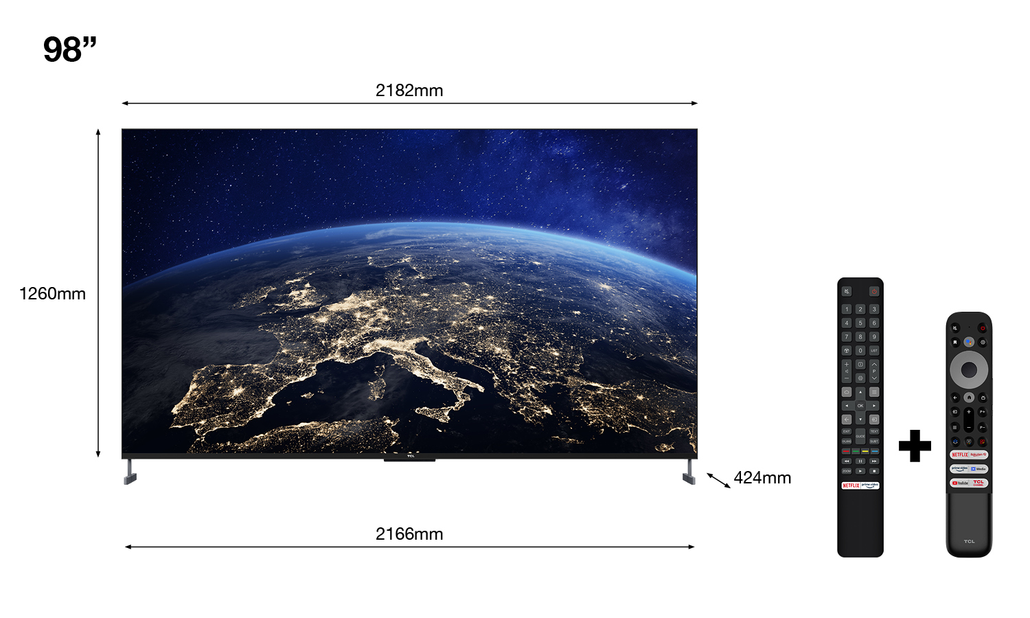 TCL C73 Series C735 2,49 m (98") 4K Ultra HD Smart-TV WLAN Schwarz