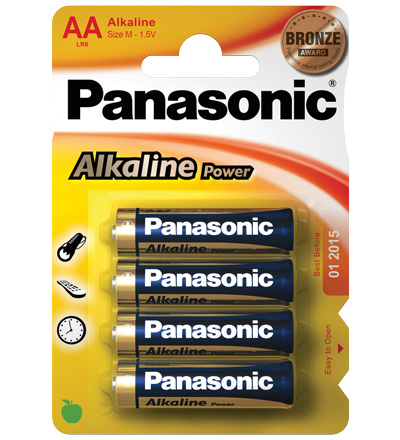 Goobay LR6 4-BL Panasonic Alkaline Power Einwegbatterie AA Alkali